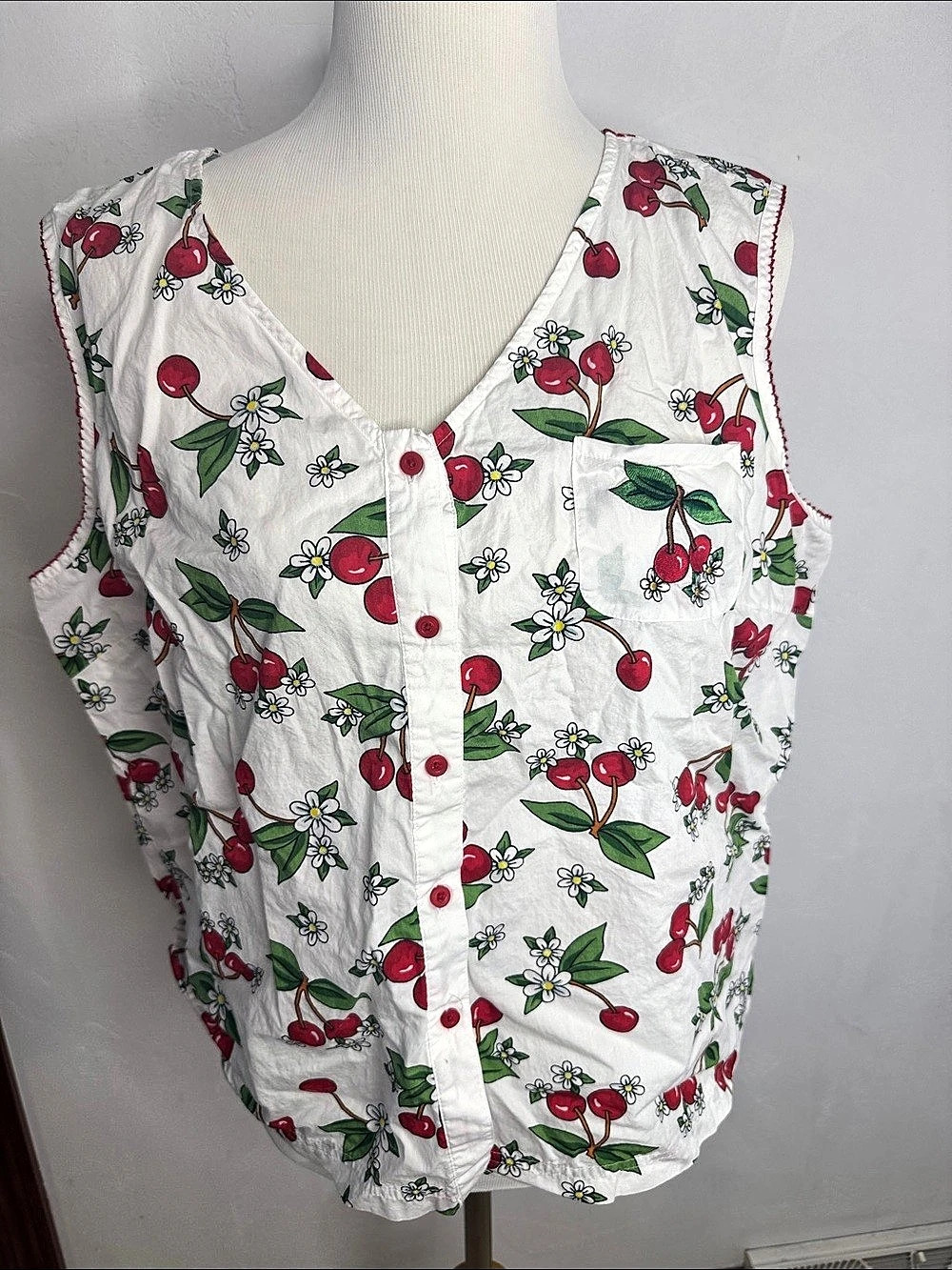 Mary Englbreit Collection Cherry Blossom Cherry Print Sleeveless Top